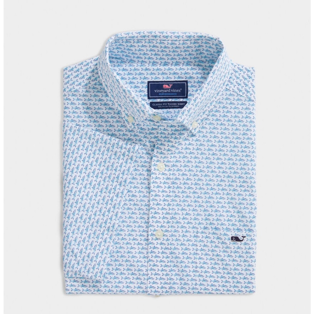 VV Classic Fit Mini Bonefish Performance Tucker Short-Sleeve Button-Down Shirt